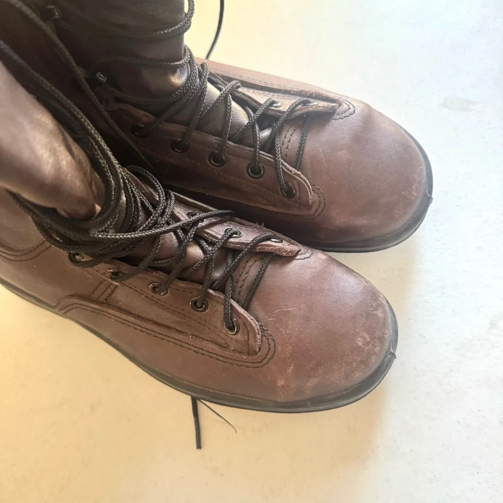 Belleville MENS 8” 330 Wet Weather Steel Toe Leather Flight Boots Brown Size 8